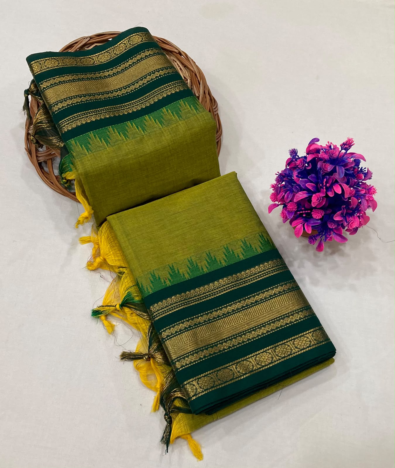 Elegant Kanchi Border Cotton Saree